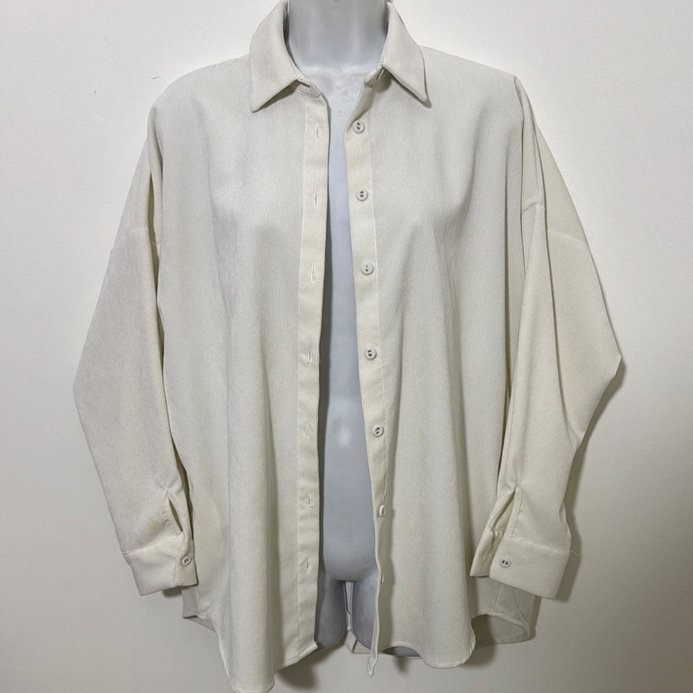 Zara Women’s Classic Oversized Cream Shirt